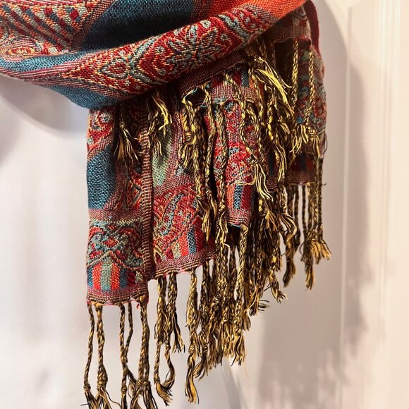 Pashmina Cashmere Scarf-Beautiful Bright Colors-27" x 86"- Warm/Cozy-Versatile - Picture 14 of 16